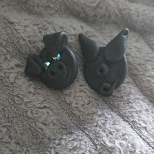 Black Pig Shaped Earrings